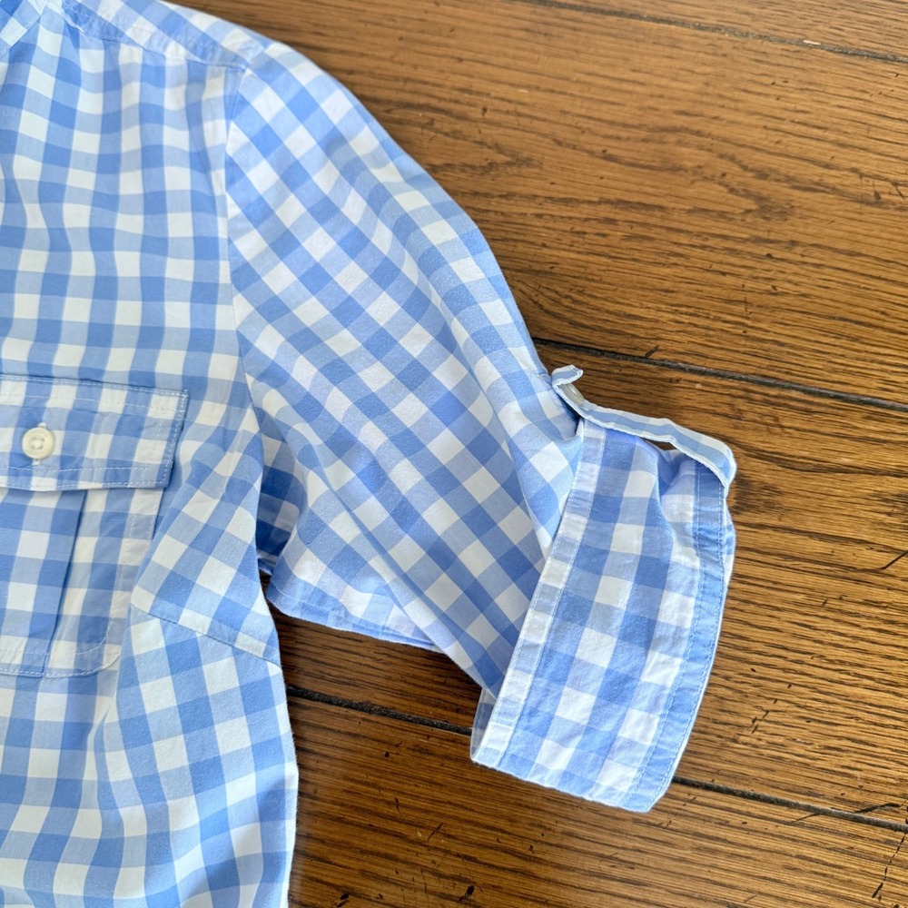 Vineyard Vines Women Size 0 Shift Dress Blue White Gingham Cotton Popover Preppy - Picture 7 of 14